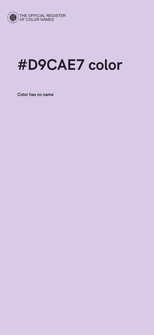 #D9CAE7 color image
