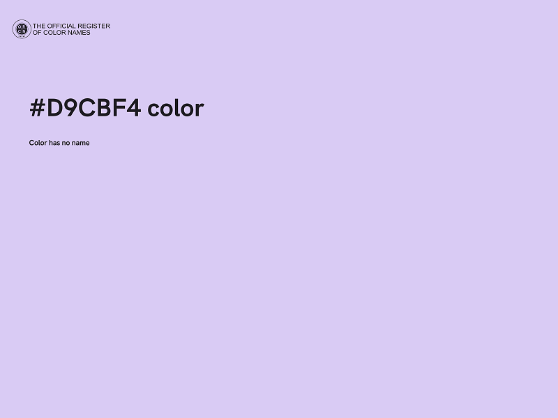 #D9CBF4 color image