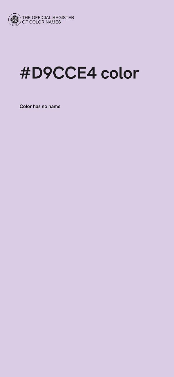 #D9CCE4 color image