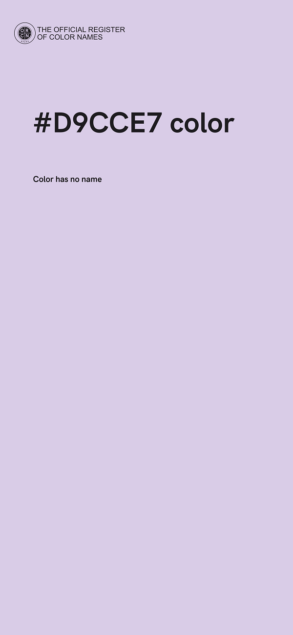 #D9CCE7 color image