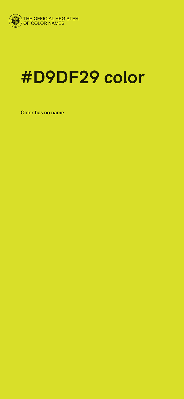 #D9DF29 color image