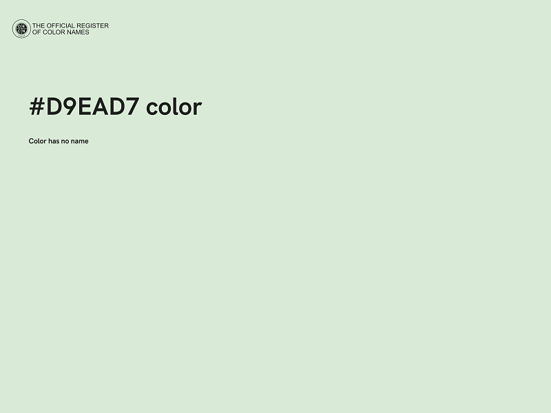 #D9EAD7 color image