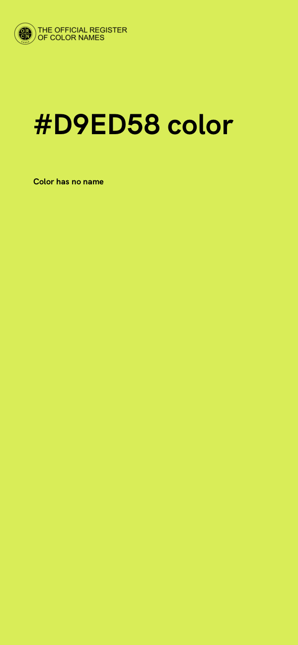 #D9ED58 color image