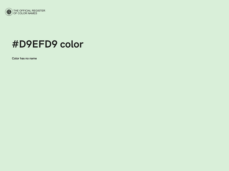 #D9EFD9 color image