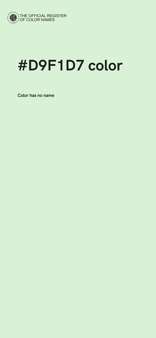 #D9F1D7 color image