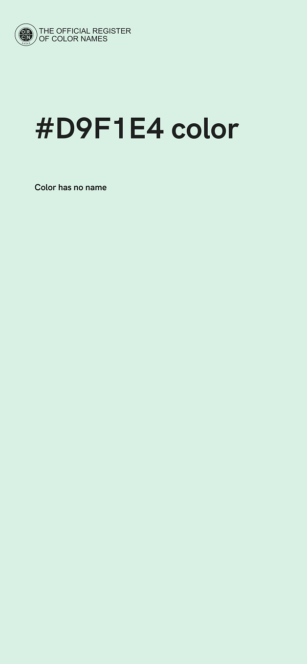 #D9F1E4 color image
