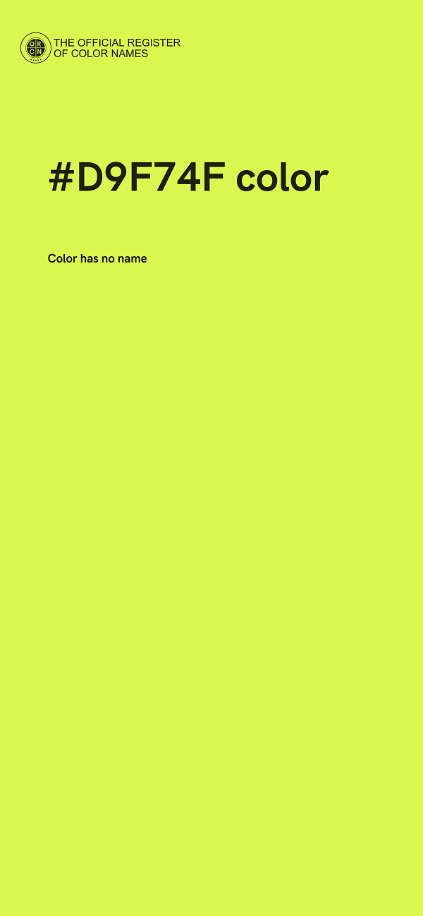 #D9F74F color image
