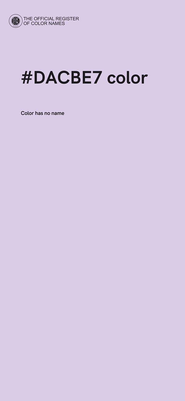 #DACBE7 color image