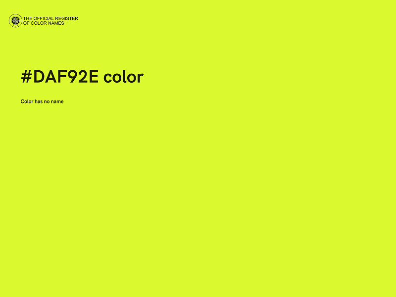 #DAF92E color image