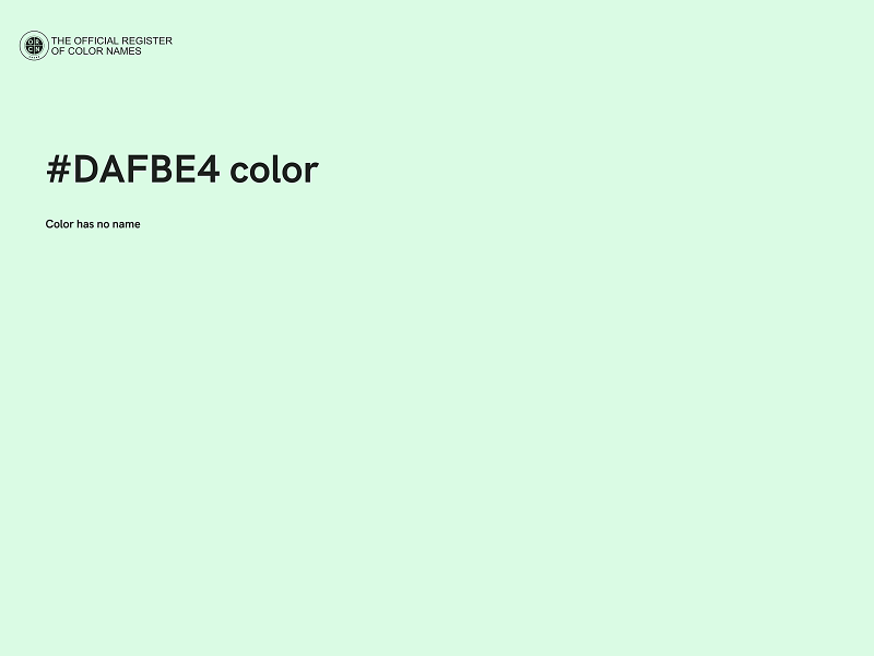 #DAFBE4 color image