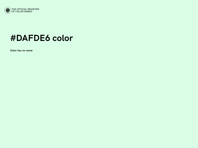#DAFDE6 color image
