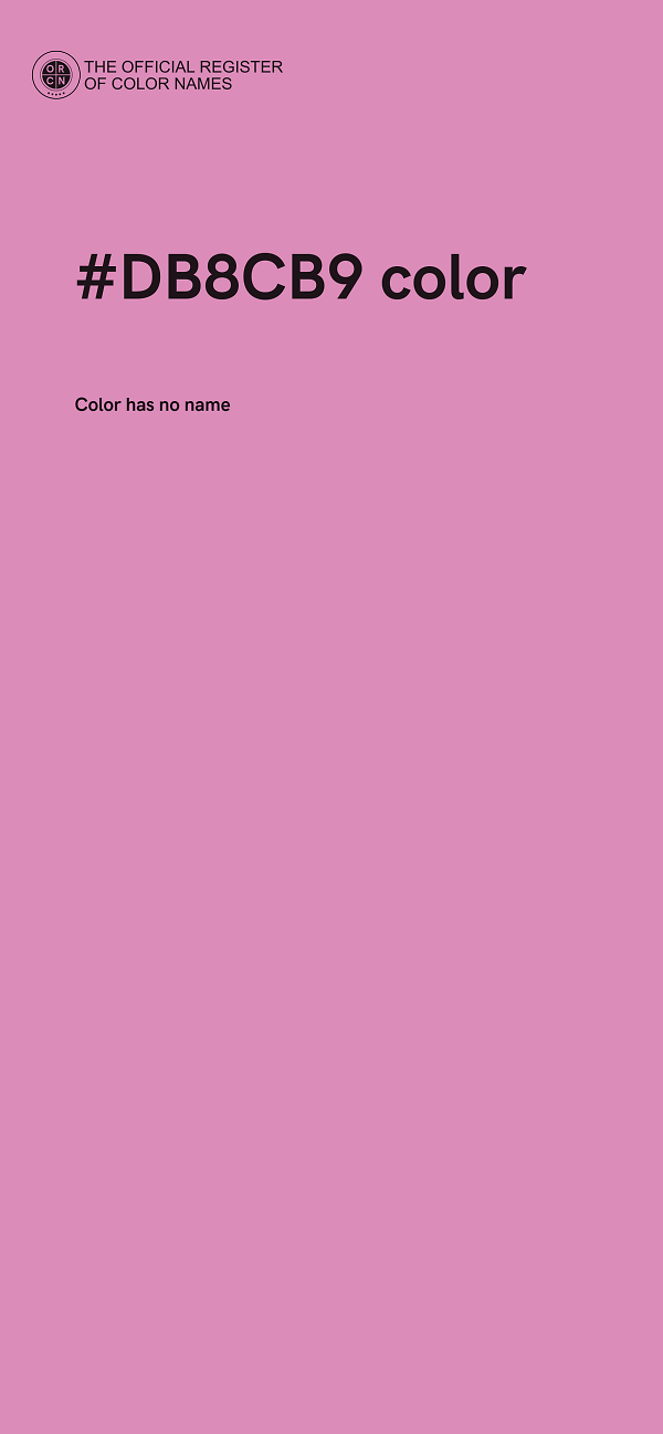 #DB8CB9 color image