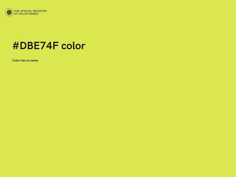 #DBE74F color image
