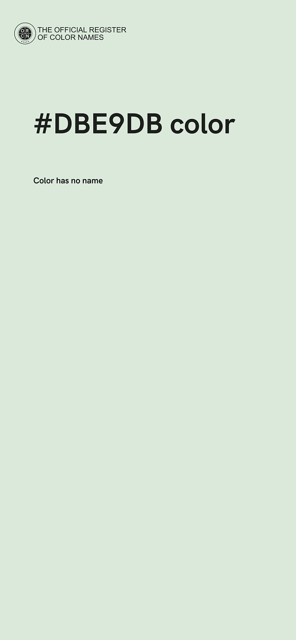 #DBE9DB color image