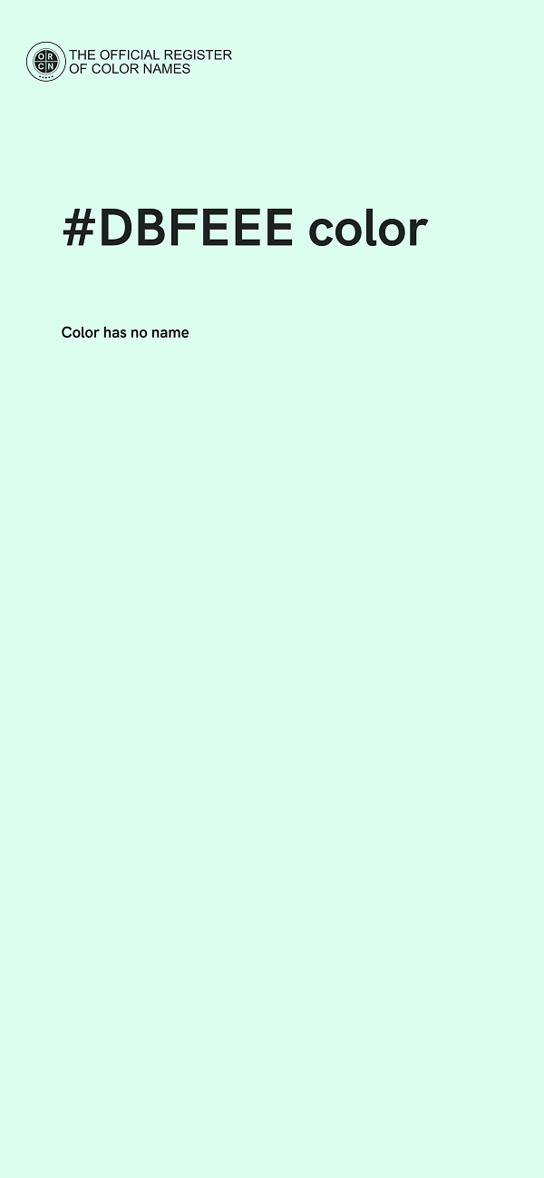 #DBFEEE color image