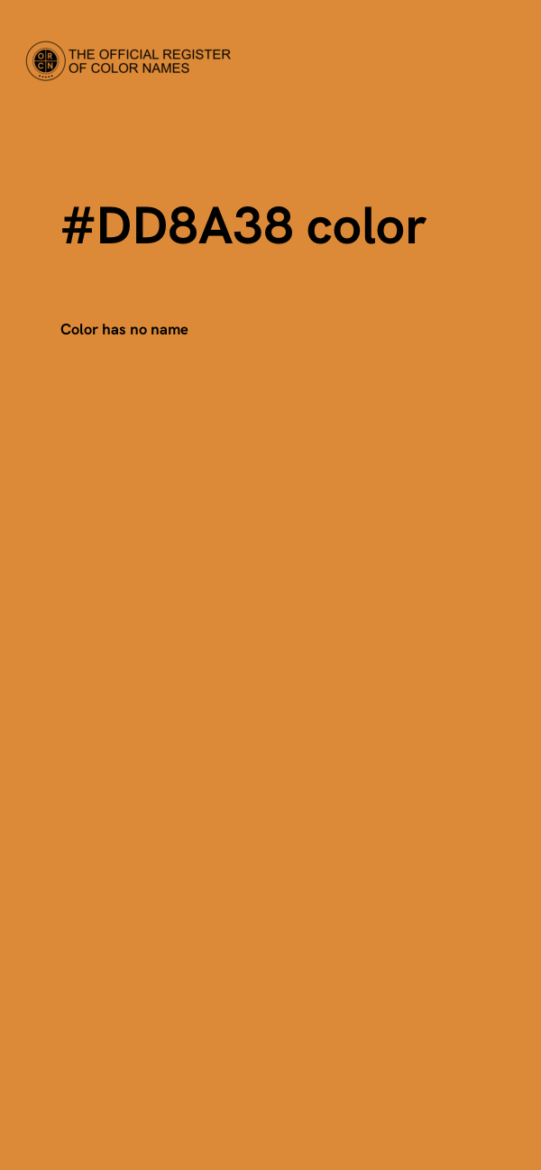 #DD8A38 color image