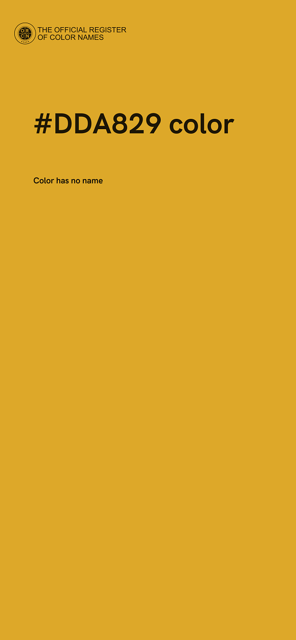 #DDA829 color image