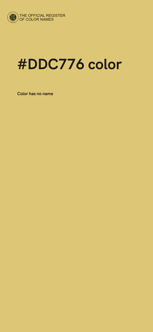 #DDC776 color image