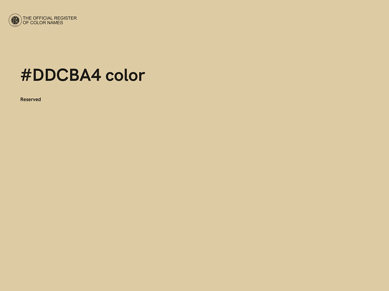 #DDCBA4 color image