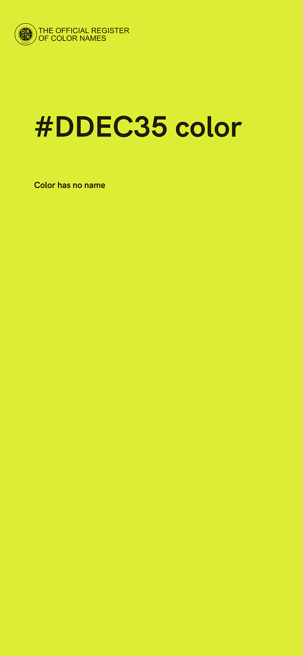 #DDEC35 color image