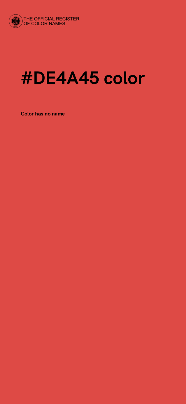 #DE4A45 color image