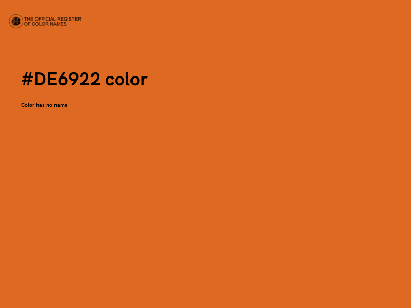 #DE6922 color image