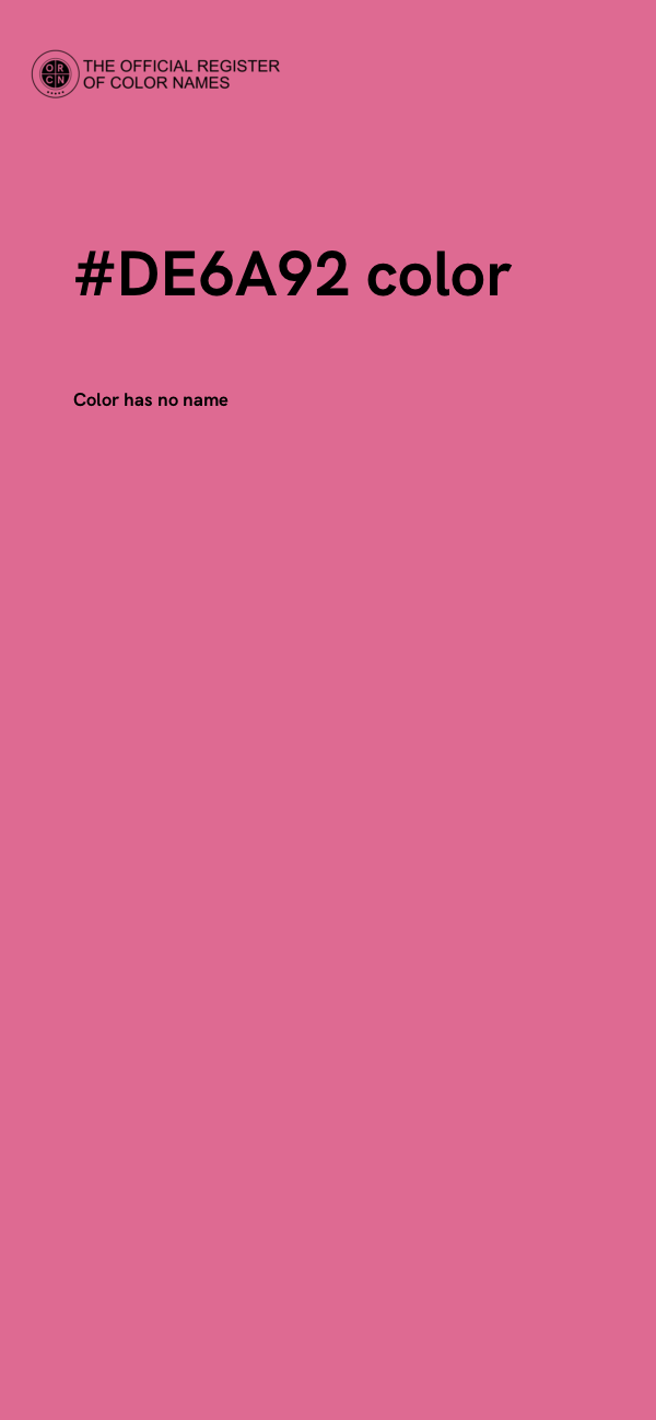 #DE6A92 color image