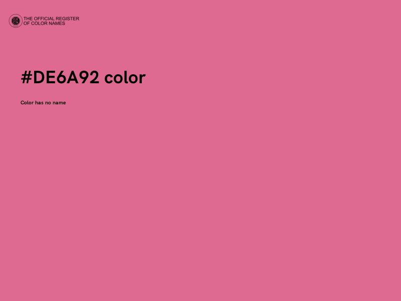 #DE6A92 color image