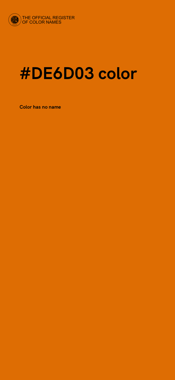 #DE6D03 color image