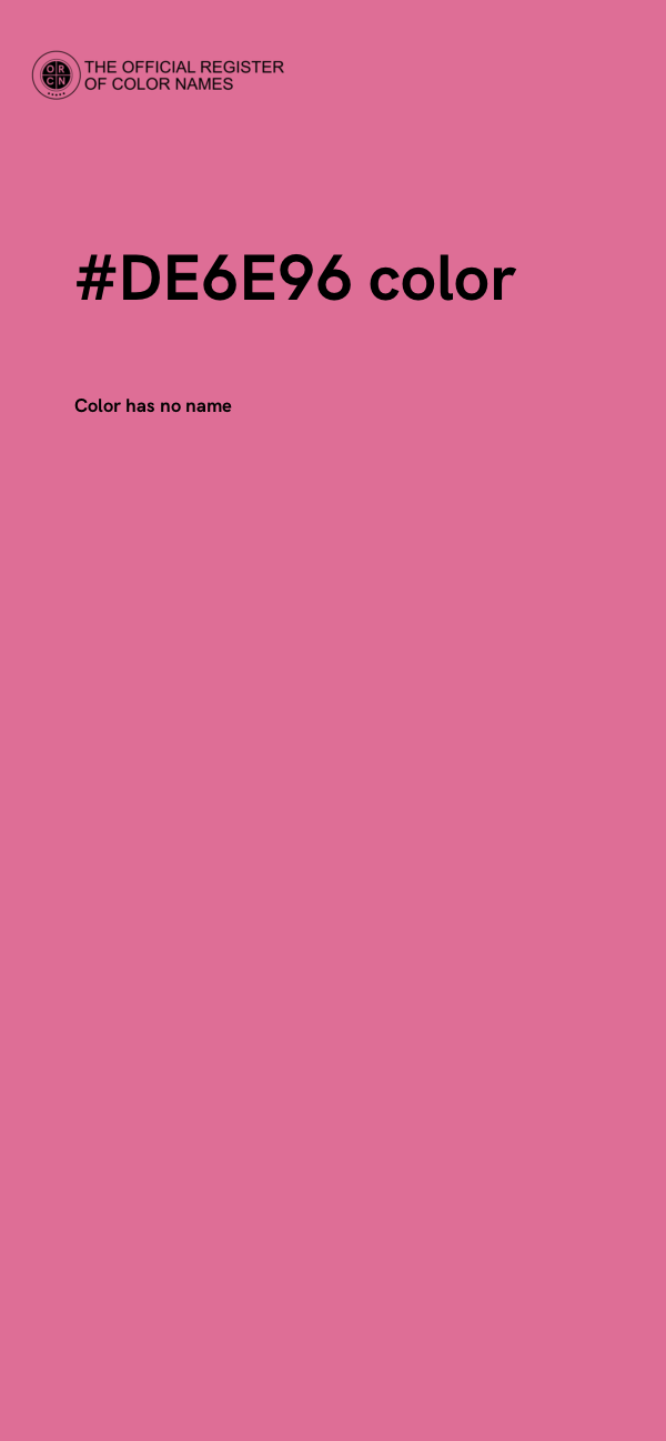 #DE6E96 color image