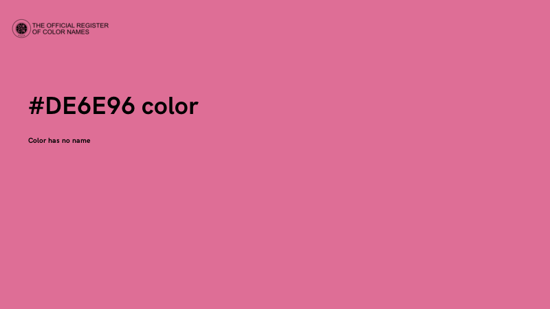 #DE6E96 color image