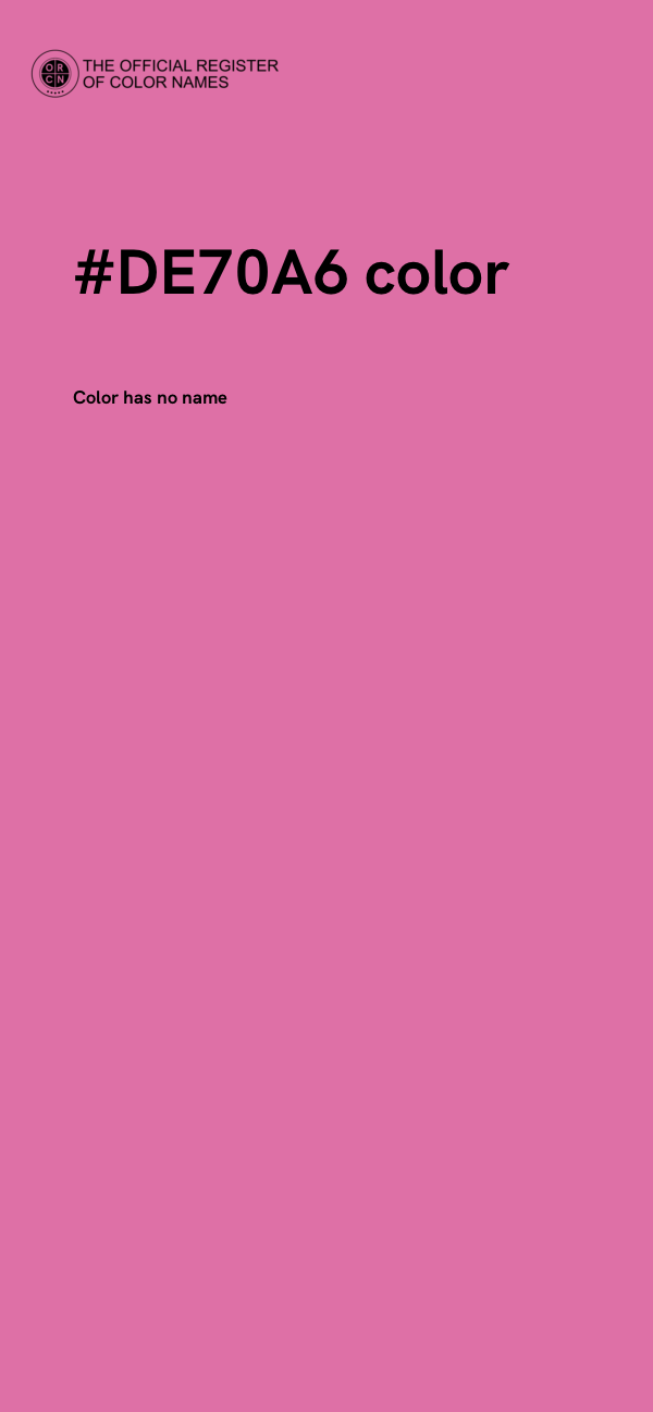 #DE70A6 color image