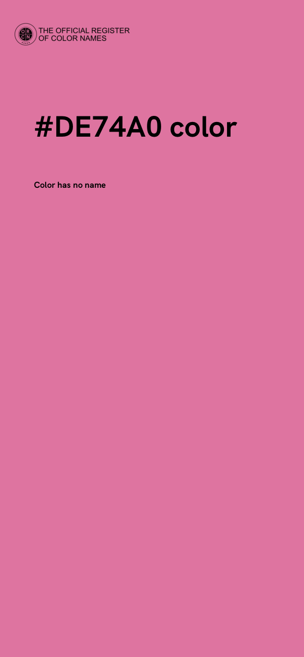 #DE74A0 color image