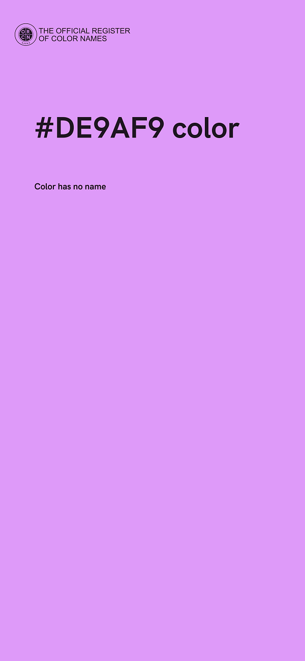 #DE9AF9 color image