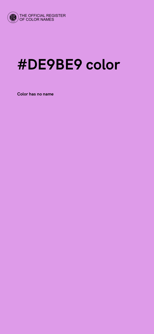 #DE9BE9 color image