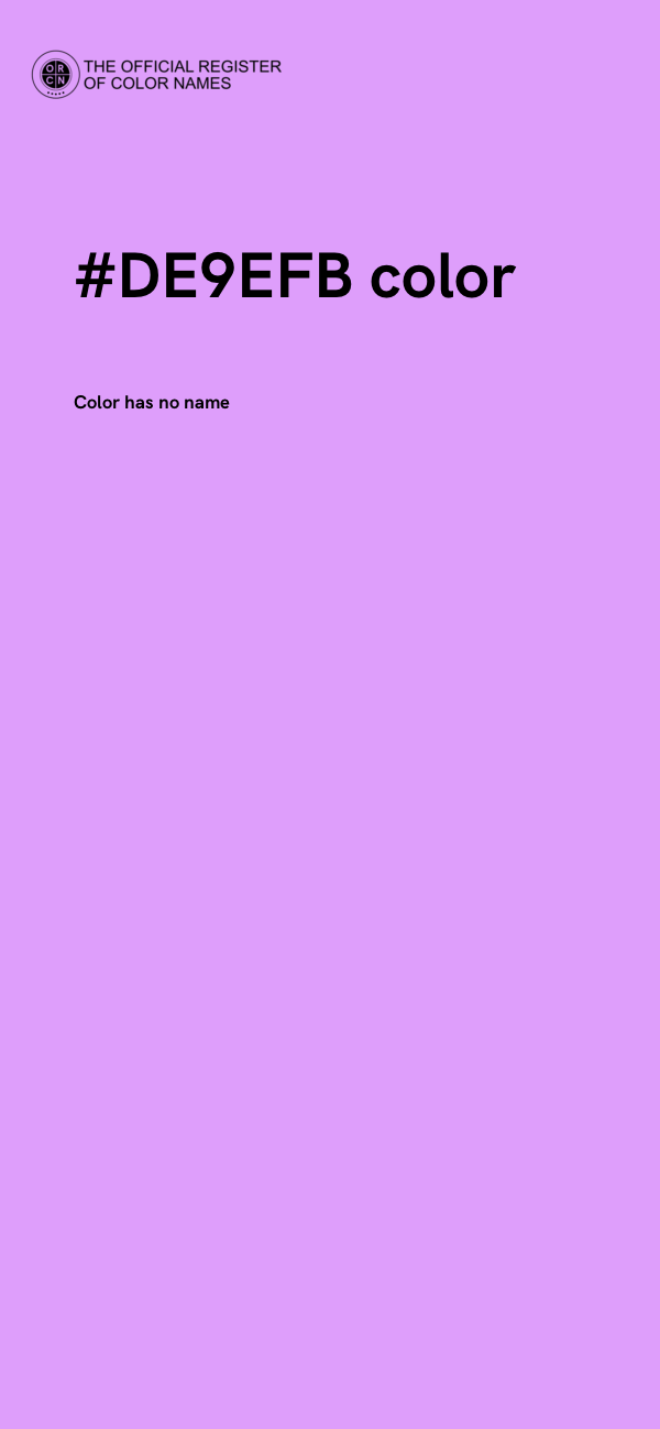 #DE9EFB color image
