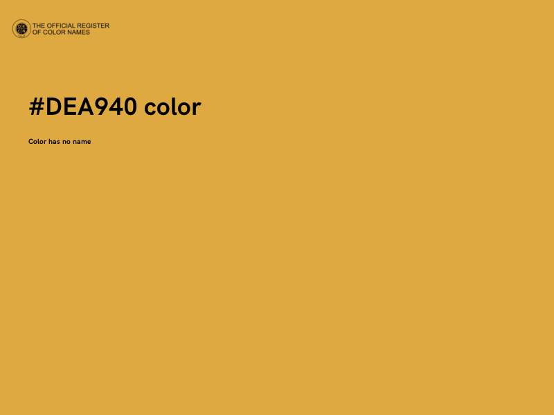 #DEA940 color image