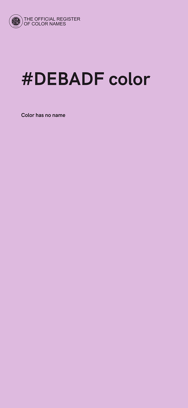 #DEBADF color image