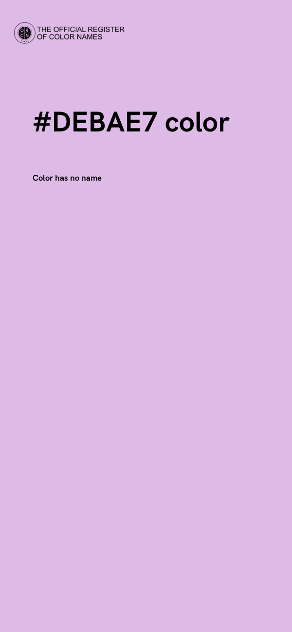 #DEBAE7 color image