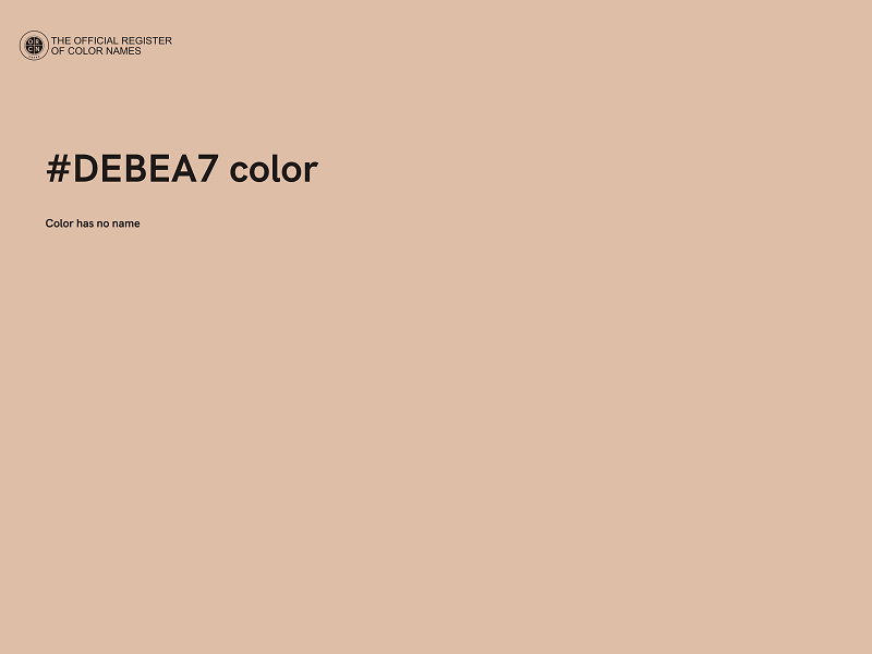 #DEBEA7 color image