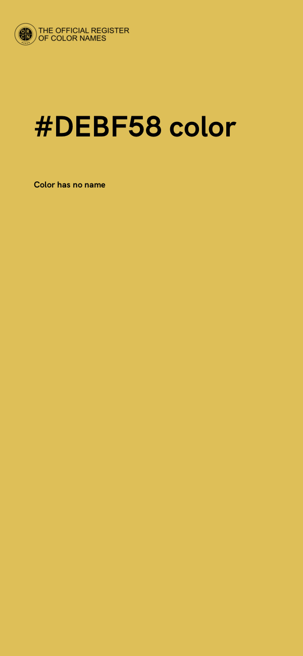#DEBF58 color image