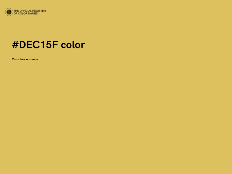 #DEC15F color image