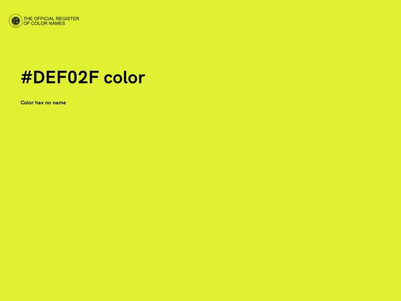 #DEF02F color image