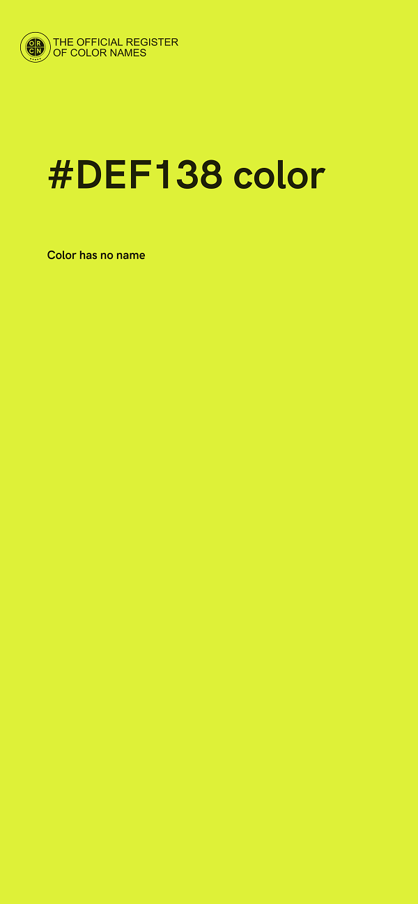 #DEF138 color image