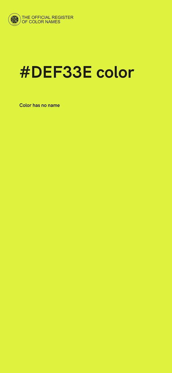 #DEF33E color image