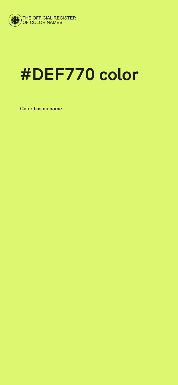 #DEF770 color image