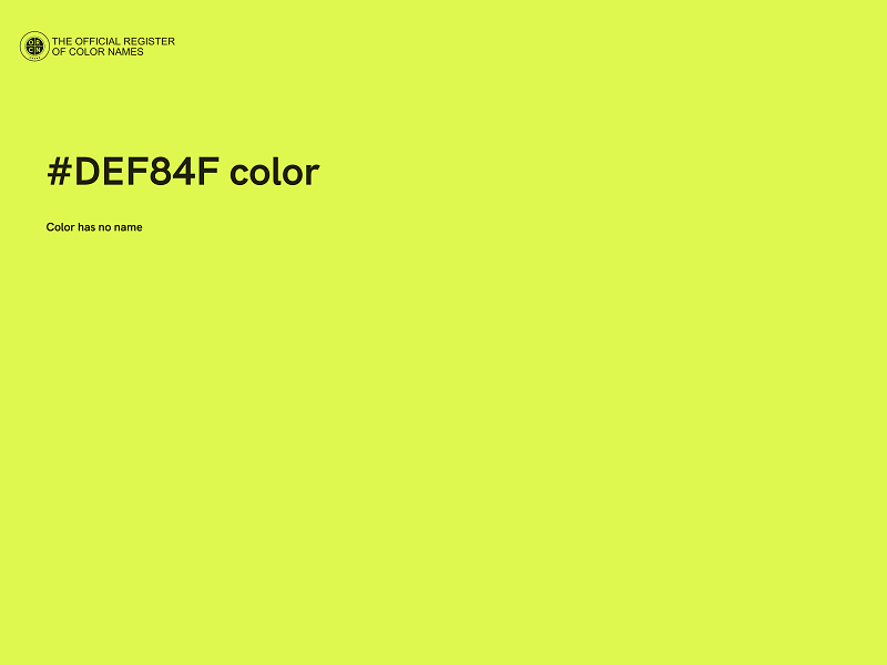 #DEF84F color image