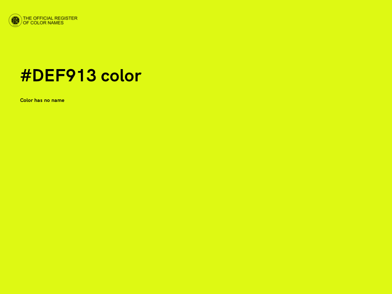#DEF913 color image