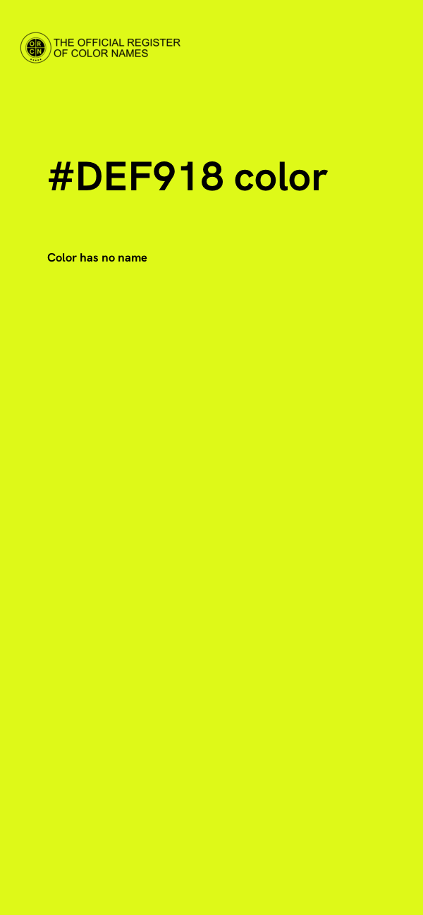 #DEF918 color image