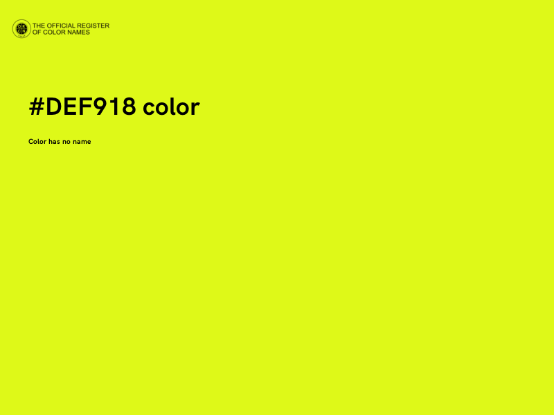 #DEF918 color image